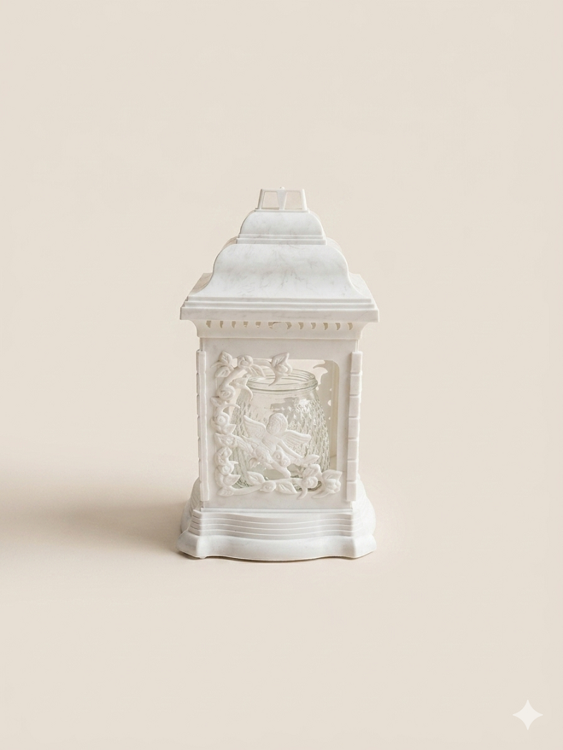 Лампада ритуальна пластикова з фігурою ангела